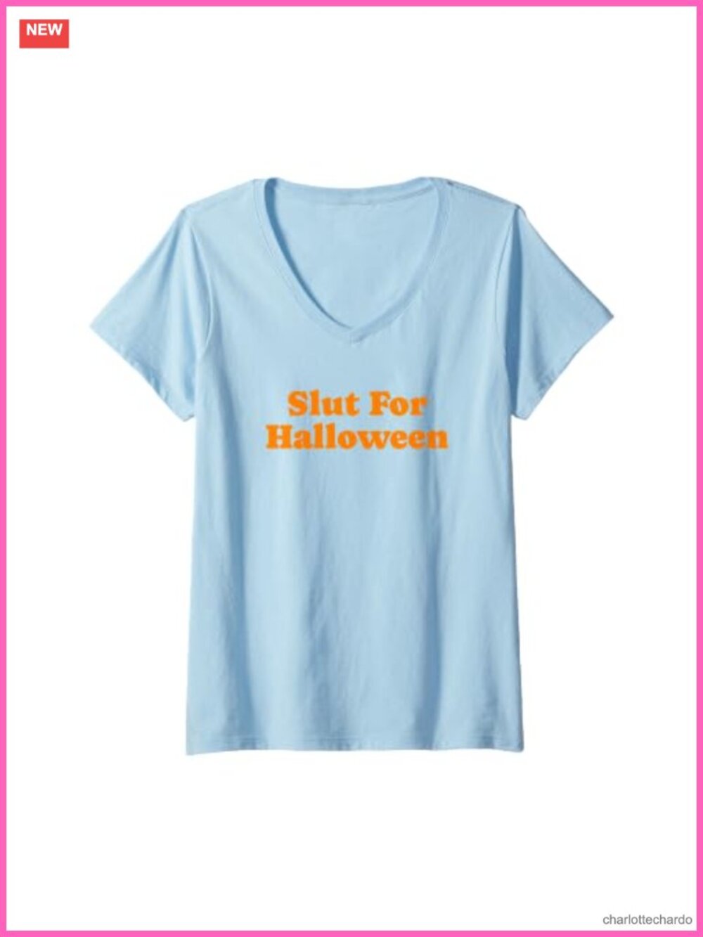 V-Neck Halloween Graphic T-Shirt Funny Slutty Costume Tee